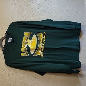 JERZEES Long Sleeve T-Shirt Heavy Weight Blend Size L Green